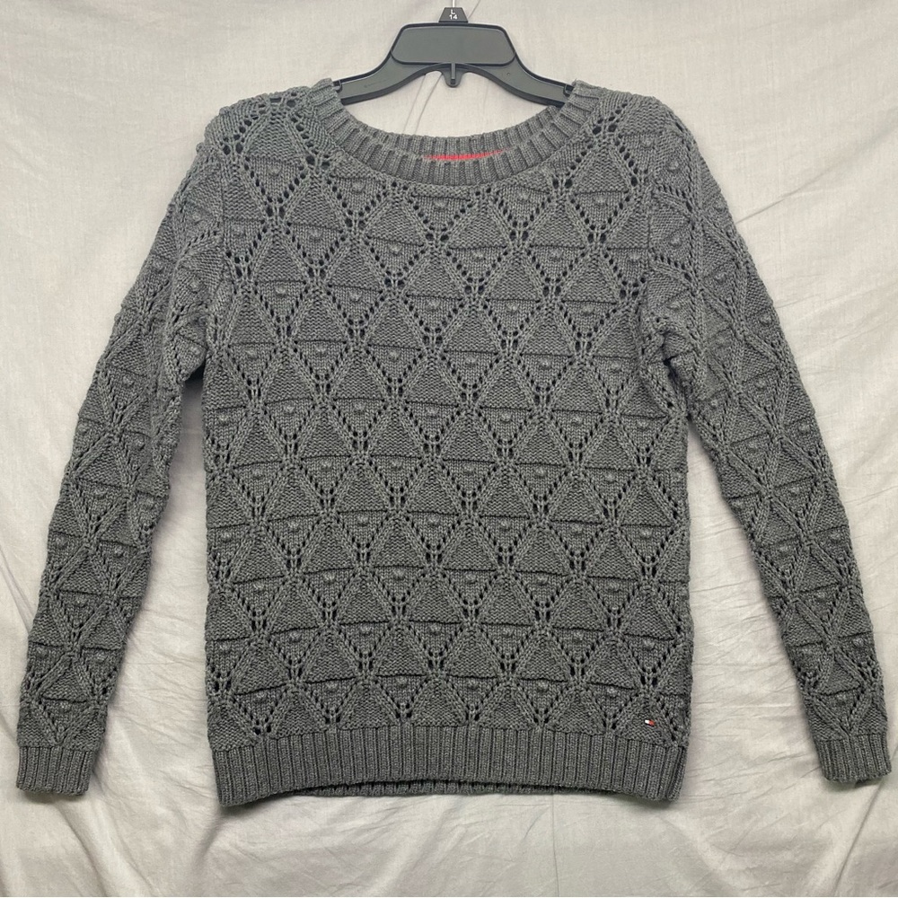 Tommy Hilfiger Chunky Knit Crew Neck‎ Sweater Gray Size | M